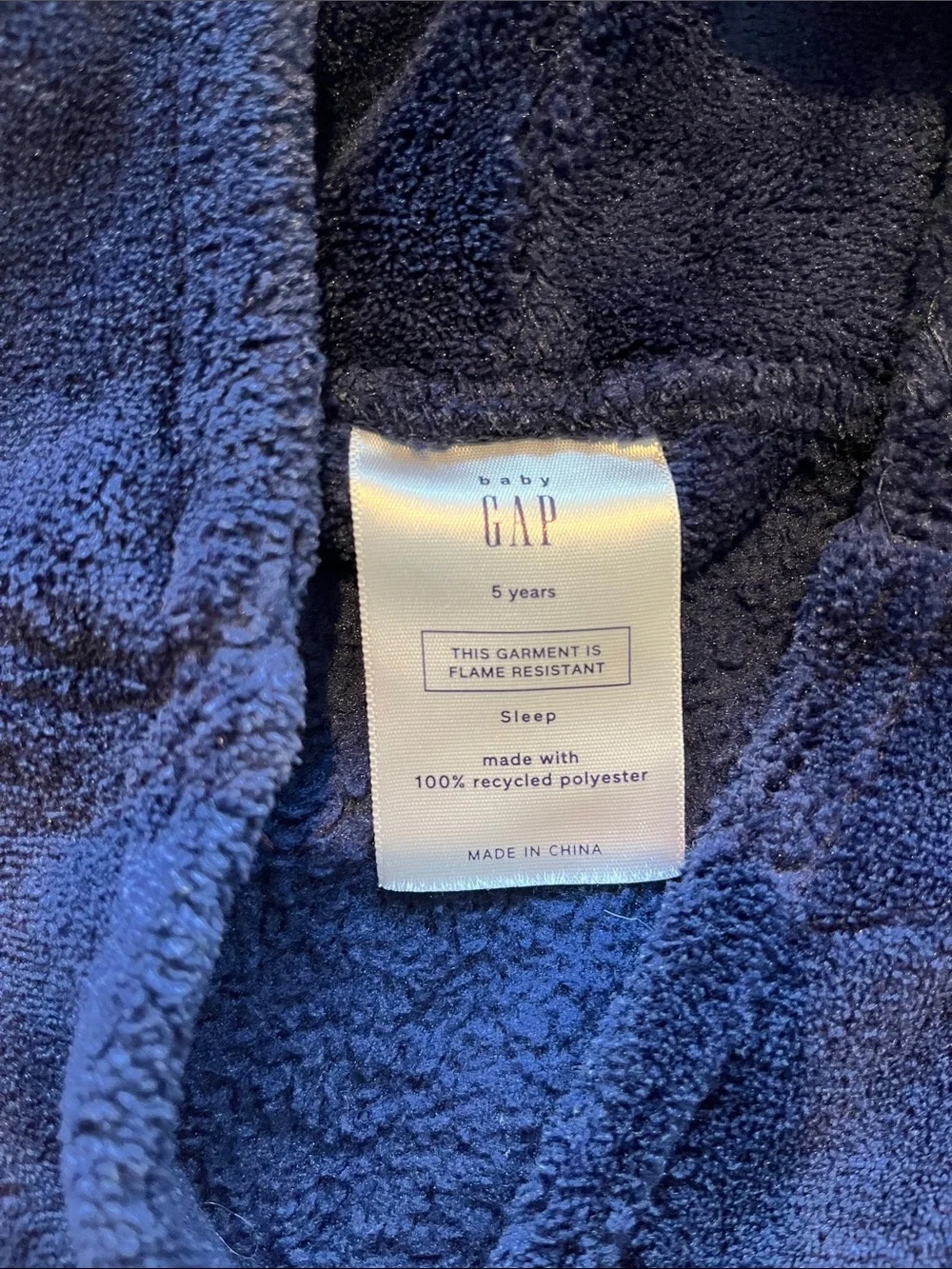 GAP Navy Plush Hooded Bathrobe with Bear Ears